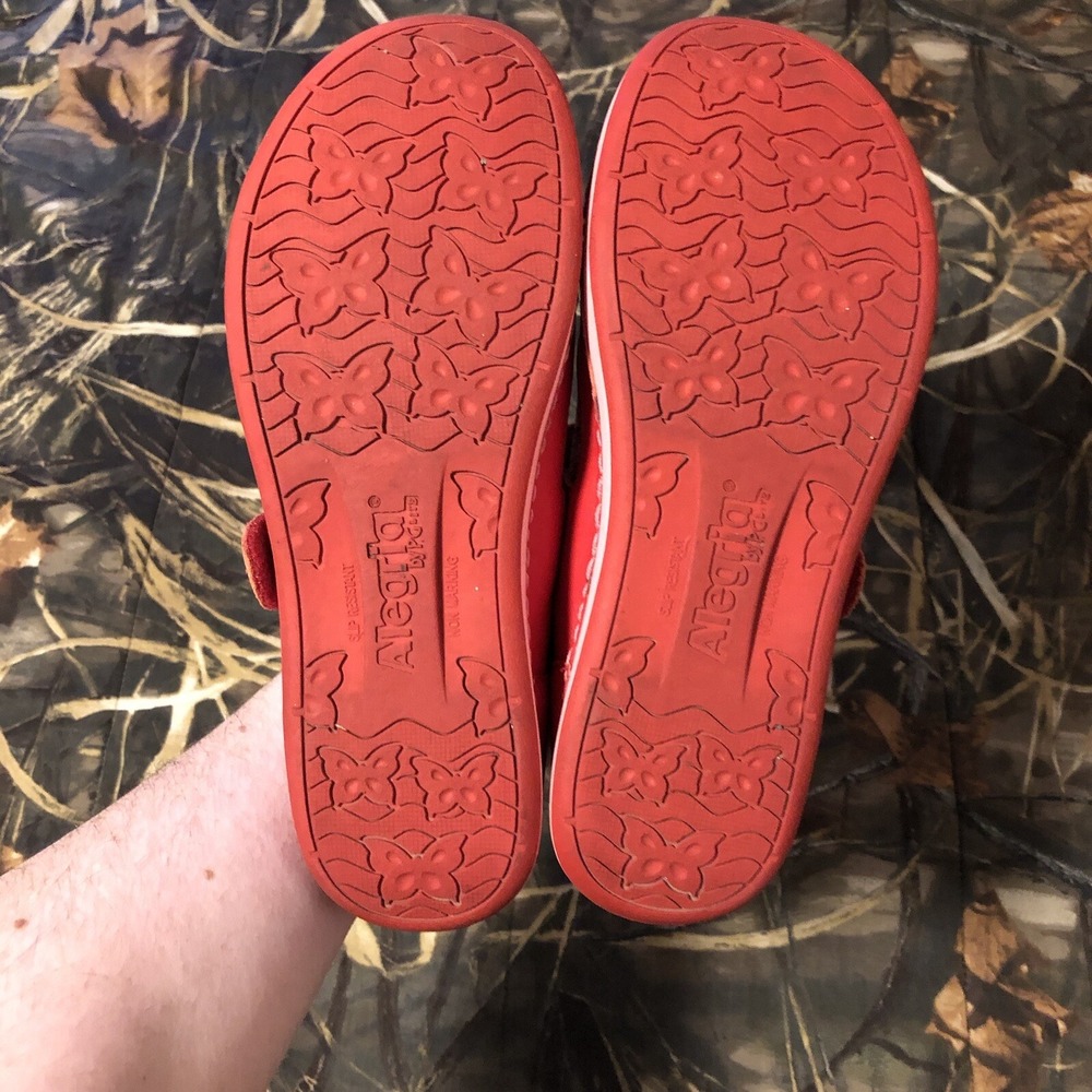 Alegria Gem 623 Red Pink Marled Leather Mary Jane Comfort Shoes Womens 39 - Picture 8 of 8